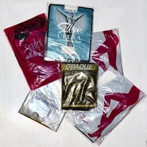 LOT OF 6 Pantyhose Silkies Sculptz New Unopened Sz Medium 4 Black 1 Gray 1 White
